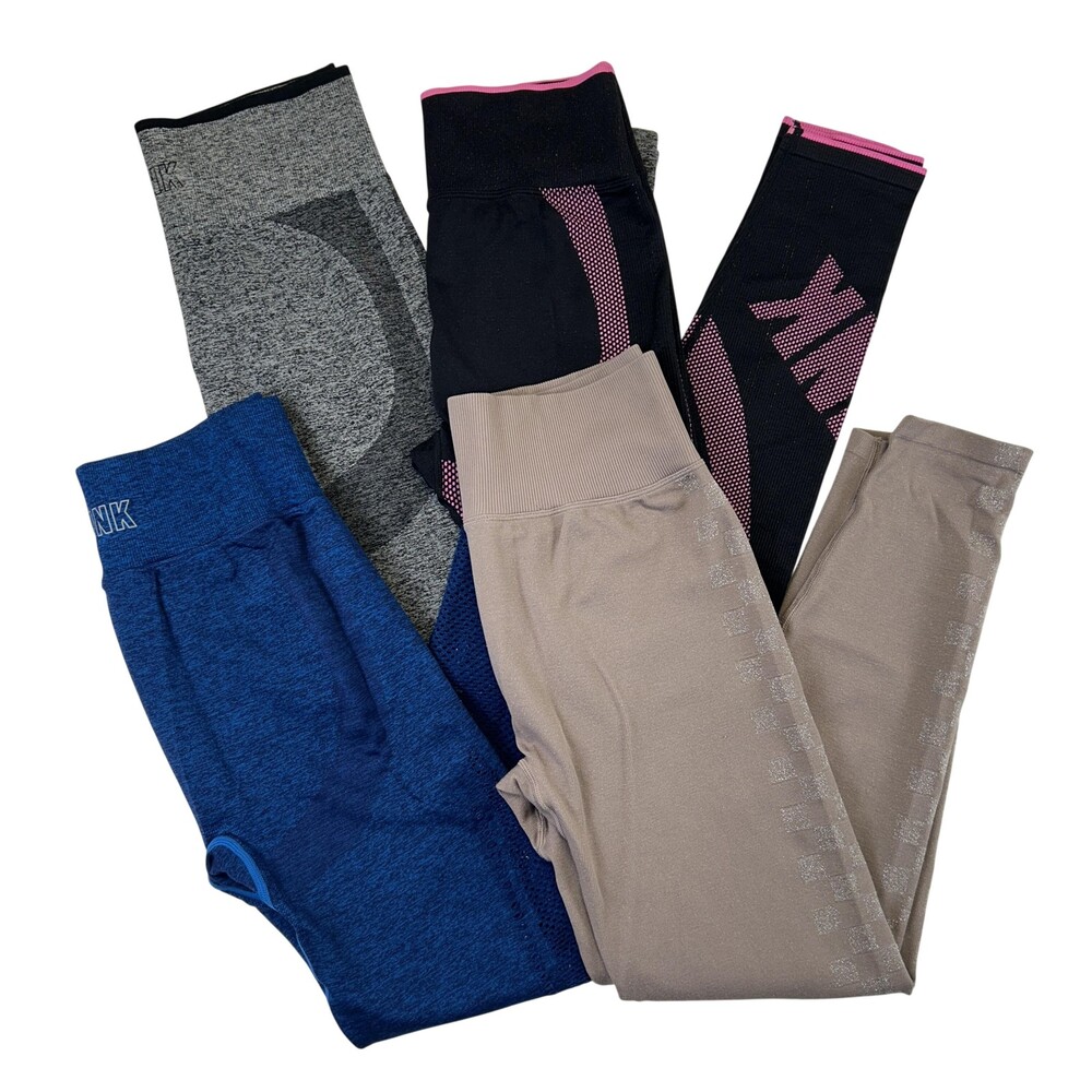 PINK Victoria's Secret Leggings Womens Medium Lot Of 4 Seamless Ankle Yoga Gym